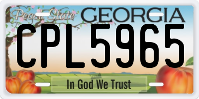GA license plate CPL5965