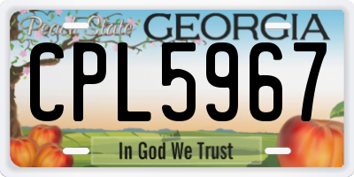 GA license plate CPL5967