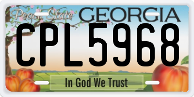 GA license plate CPL5968