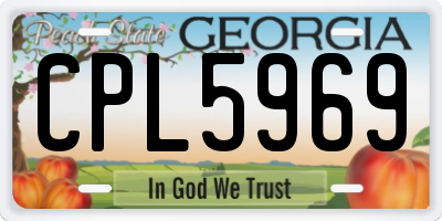 GA license plate CPL5969