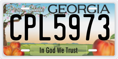 GA license plate CPL5973
