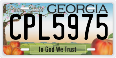 GA license plate CPL5975