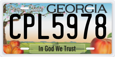 GA license plate CPL5978
