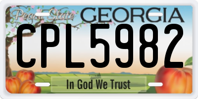 GA license plate CPL5982