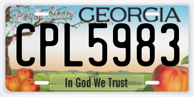GA license plate CPL5983