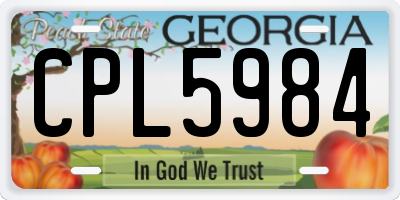 GA license plate CPL5984