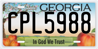 GA license plate CPL5988