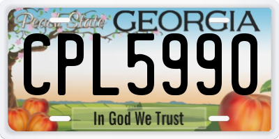 GA license plate CPL5990