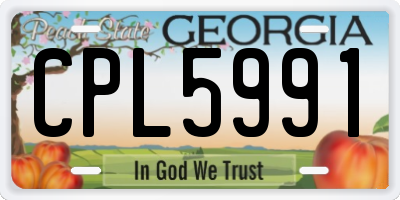 GA license plate CPL5991