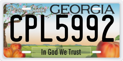 GA license plate CPL5992