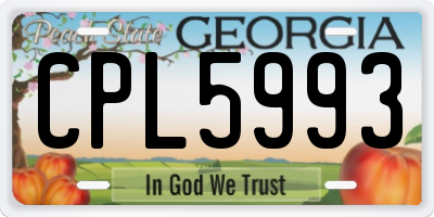 GA license plate CPL5993