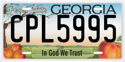GA license plate CPL5995