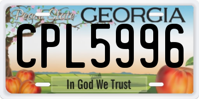 GA license plate CPL5996