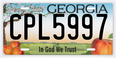 GA license plate CPL5997