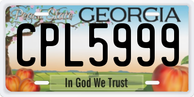 GA license plate CPL5999