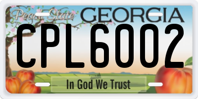 GA license plate CPL6002