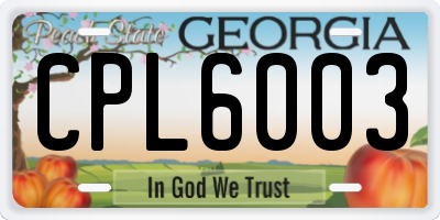 GA license plate CPL6003