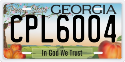 GA license plate CPL6004