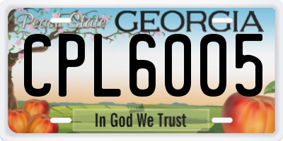 GA license plate CPL6005