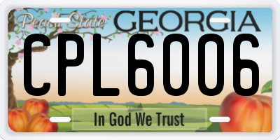 GA license plate CPL6006