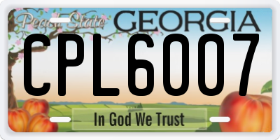GA license plate CPL6007