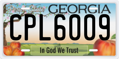 GA license plate CPL6009