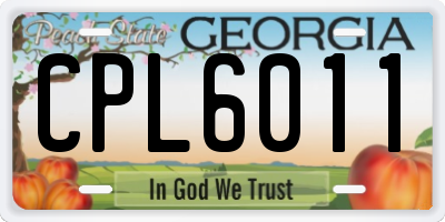 GA license plate CPL6011