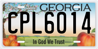 GA license plate CPL6014