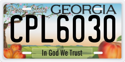 GA license plate CPL6030