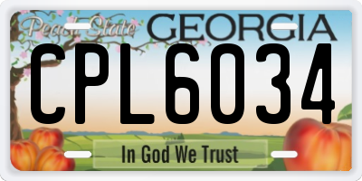 GA license plate CPL6034