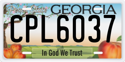 GA license plate CPL6037