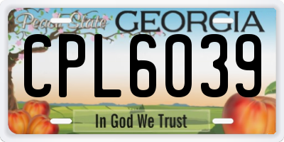 GA license plate CPL6039