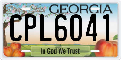 GA license plate CPL6041