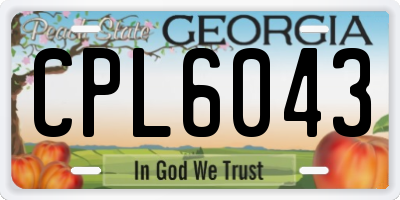 GA license plate CPL6043