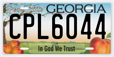 GA license plate CPL6044