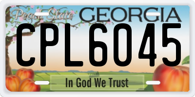 GA license plate CPL6045
