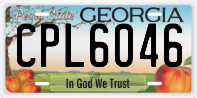 GA license plate CPL6046