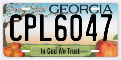 GA license plate CPL6047