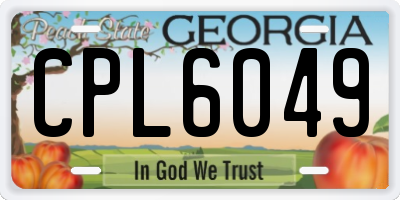 GA license plate CPL6049