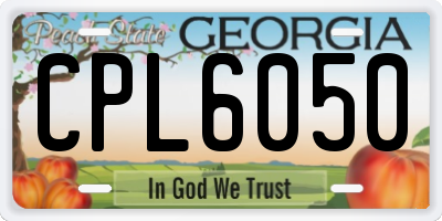 GA license plate CPL6050