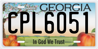 GA license plate CPL6051