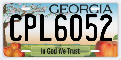 GA license plate CPL6052