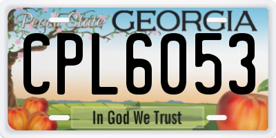 GA license plate CPL6053