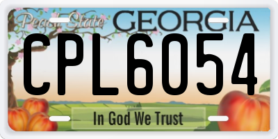 GA license plate CPL6054