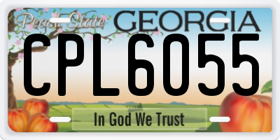 GA license plate CPL6055