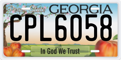 GA license plate CPL6058