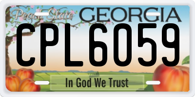 GA license plate CPL6059