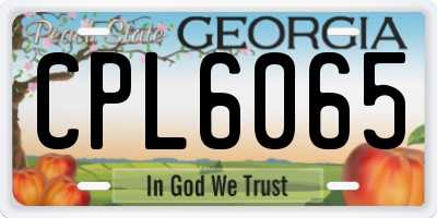 GA license plate CPL6065