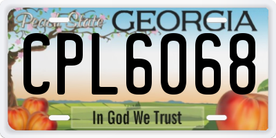 GA license plate CPL6068
