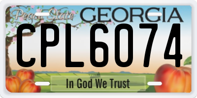 GA license plate CPL6074